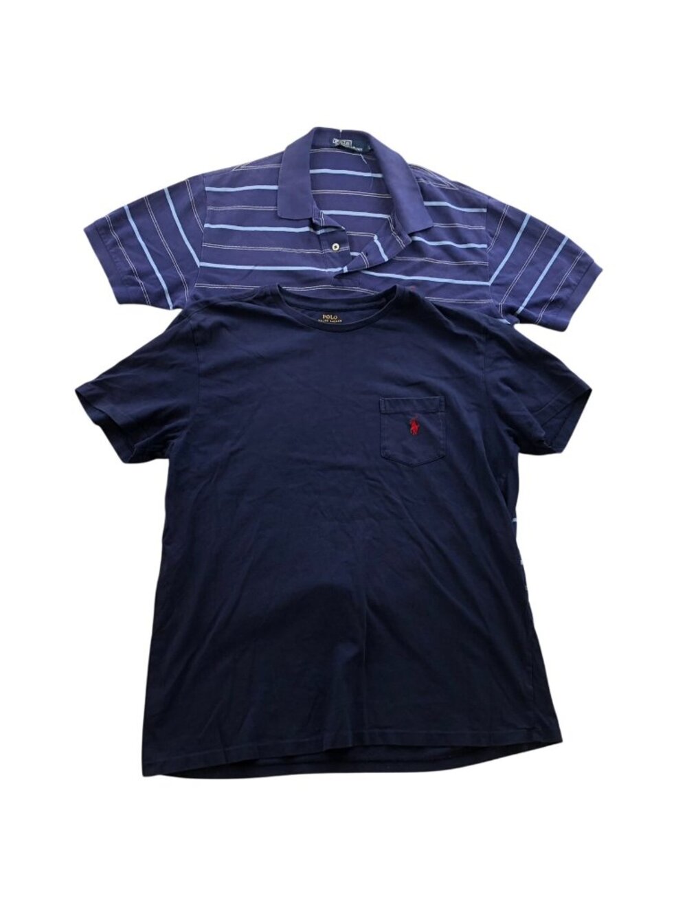 Two Polo Ralph Lauren Polo & T-Shirt Tops Mens Large Blue Casual Short Sleeve